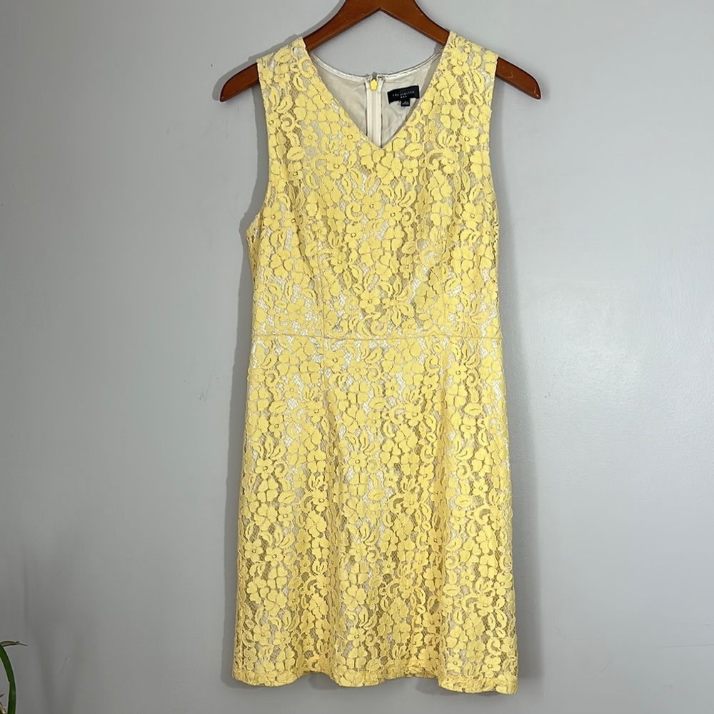 Yellow Lace Sleeveless Dress size 8